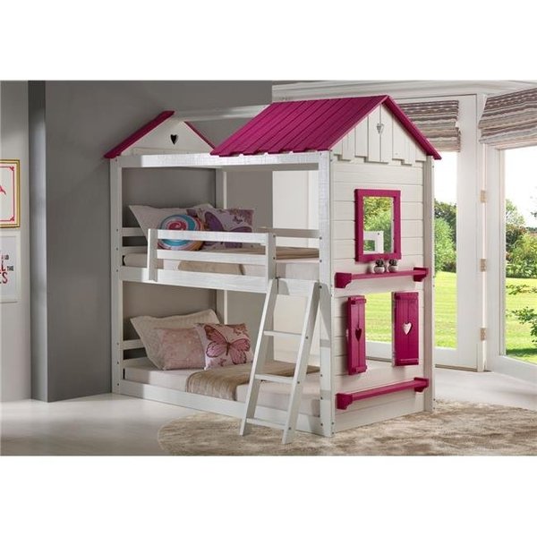 Donco Kids Donco Kids PD-1570TTWP Twin Over Sweetheart Bunk Bed; Grey & Blue PD_1570TTWP